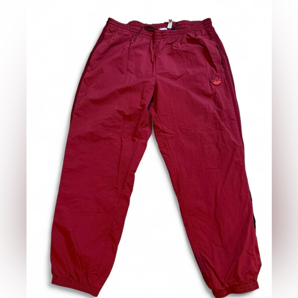 Adidas Originals Balanta 96 Track Pants Burgundy Red Nylon Woven XL FM3876 Retro
